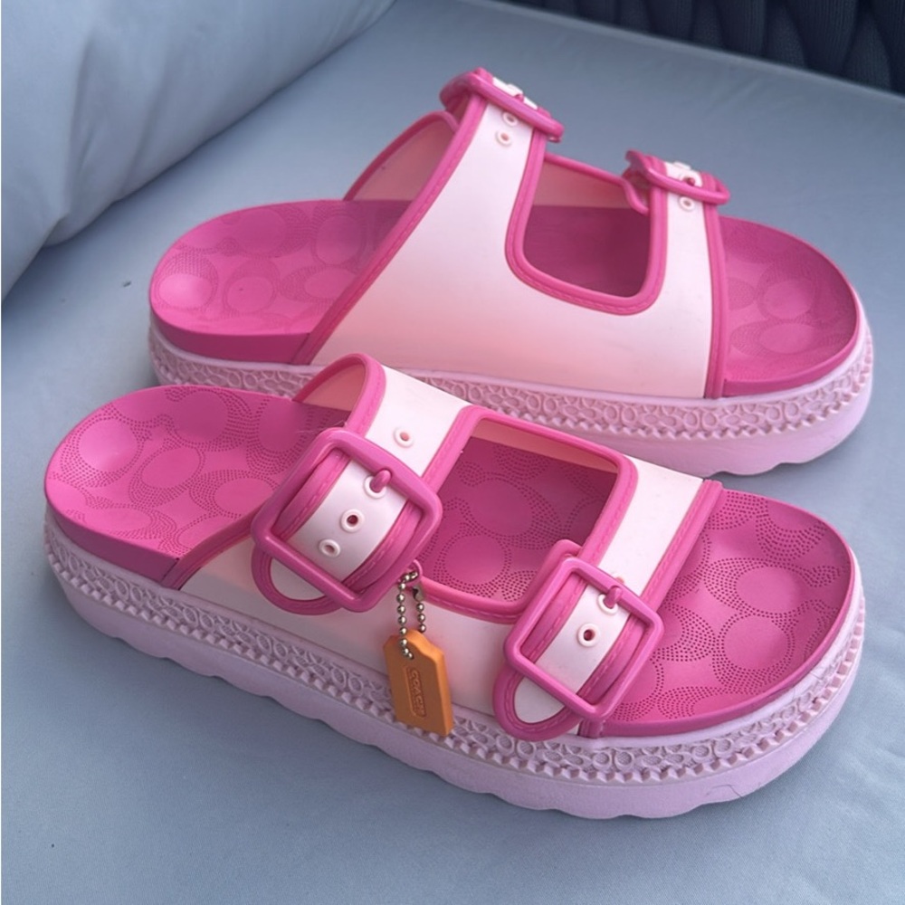 Coach Pink Lucy Sandal Slides